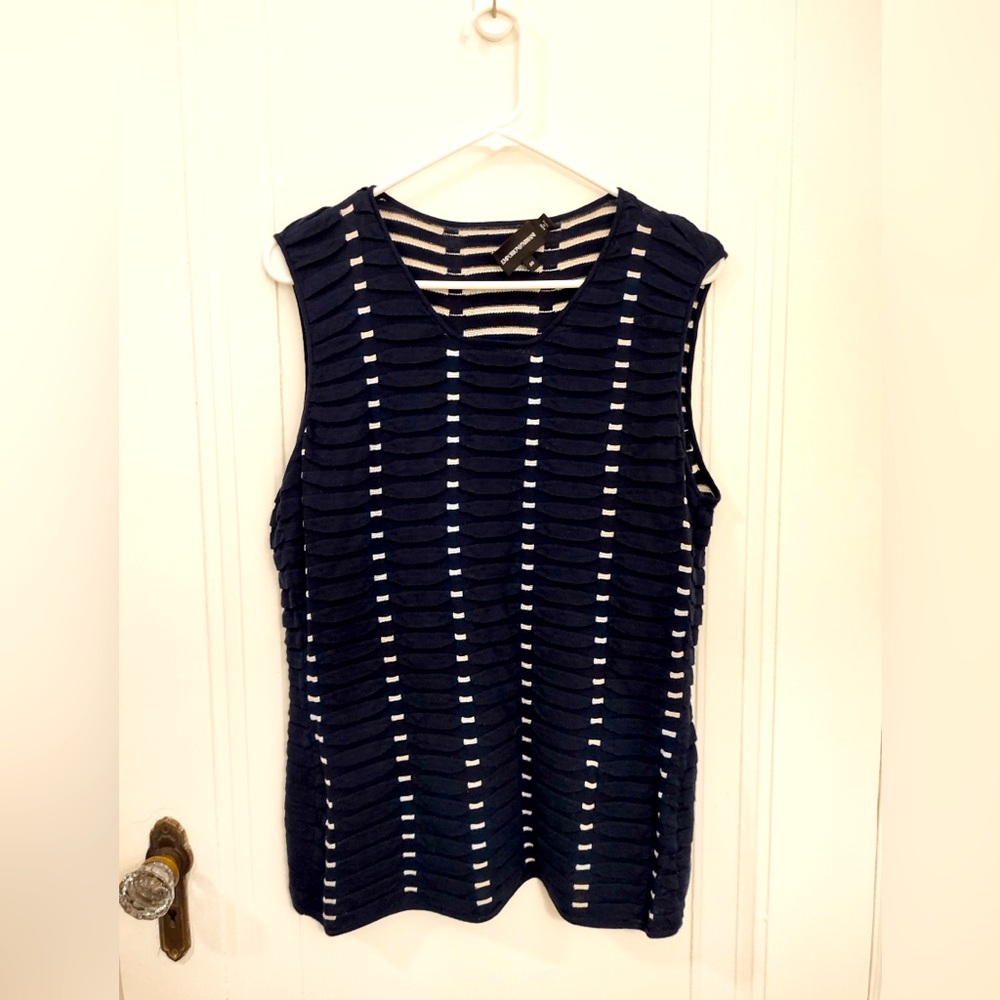 Blue and White striped Emporio Armani Women’s Tank